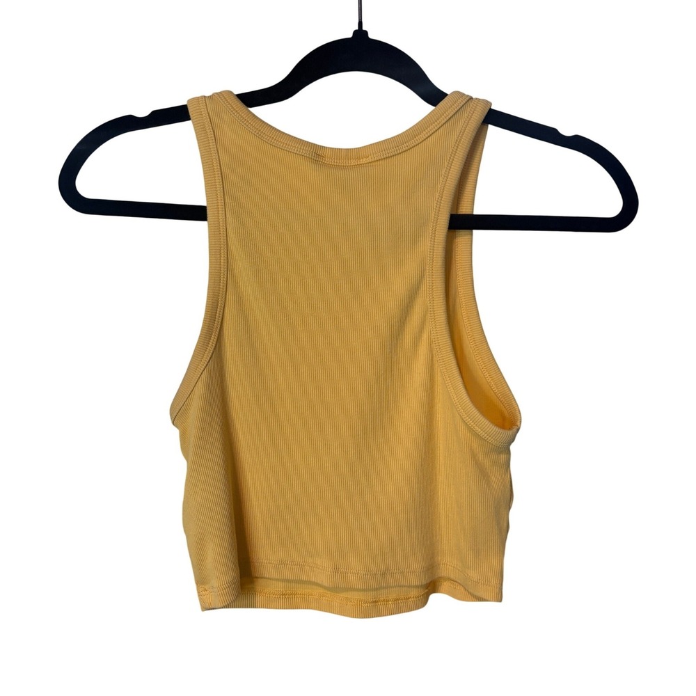 Zara Ribbed Tank Top Orange Racerback Crop Large - Picture 4 of 4